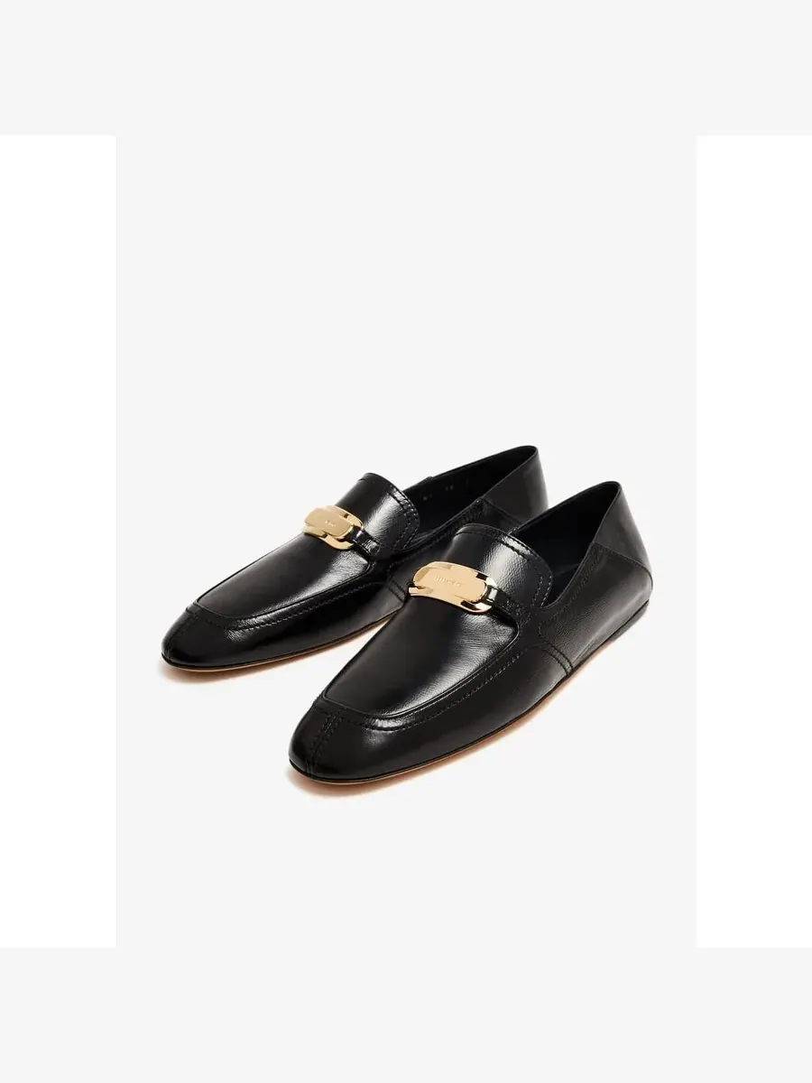 Кожаные лоферы Ferragamo Elaine New Vara с пряжкой — изображение 2 из 3, черный