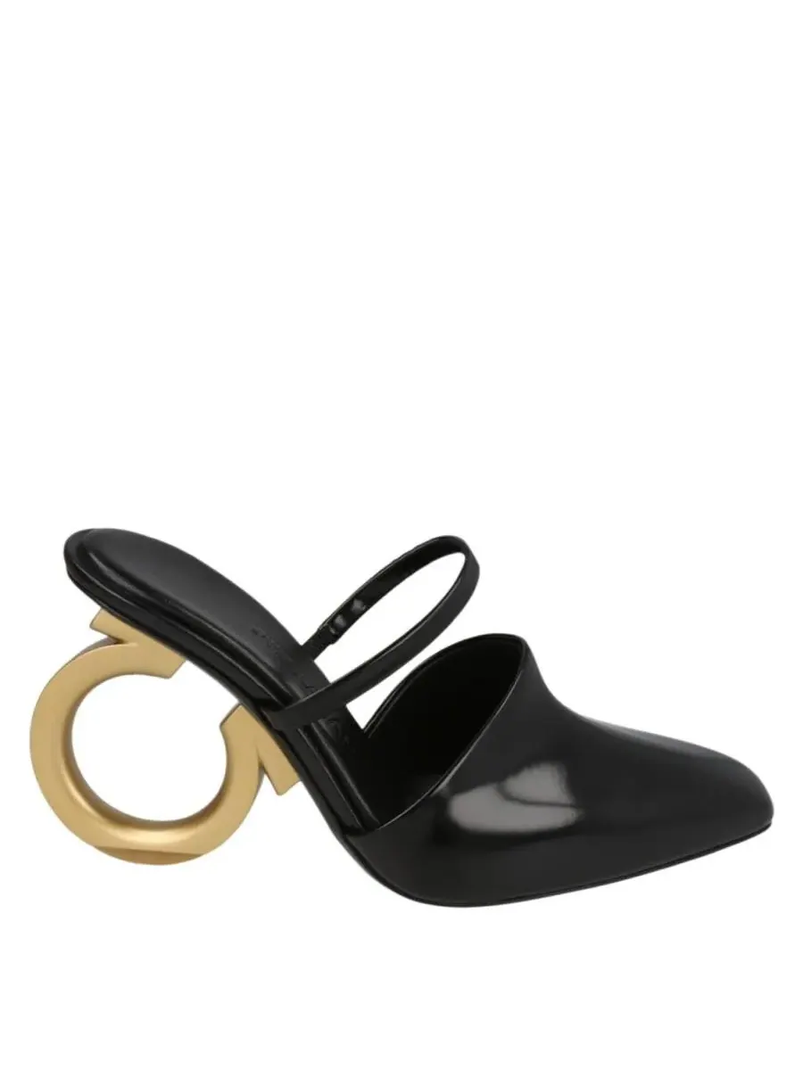 Туфли-слиперы на каблуке Ferragamo Elina Gancini