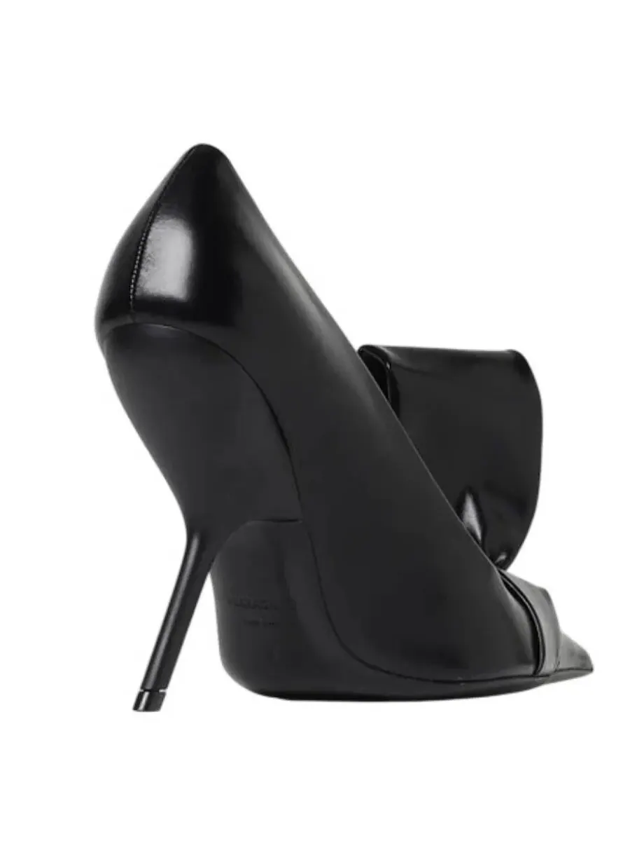 Туфли-лодочки Ferragamo Erica 105 с кожаным бантом и шпилькой — изображение 3 из 3, черный