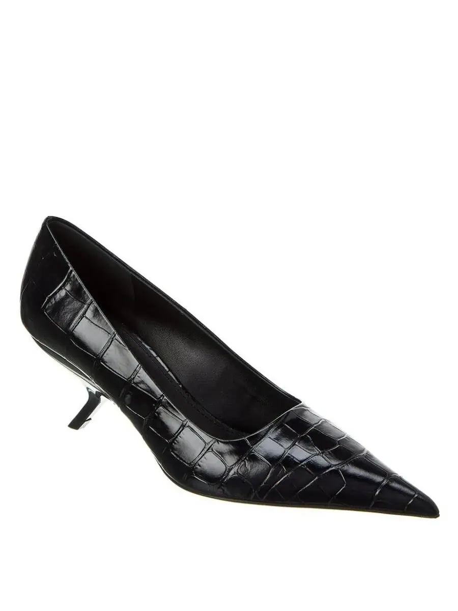 Туфли-лодочки Ferragamo Eva 55 из кожи с тиснением под крокодила
