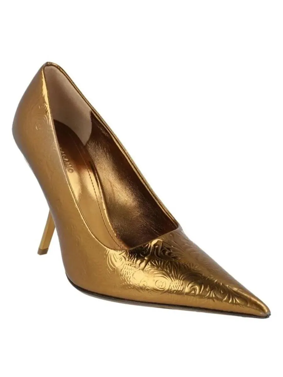 Туфли Ferragamo Eva с тиснением в виде цветов — изображение 2 из 3, золото