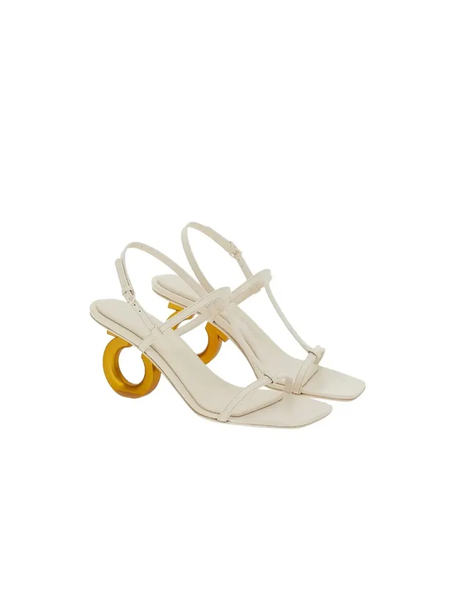 Женские сандалии Ferragamo с ремешком на щиколотке Gancini — изображение 2 из 2, белый