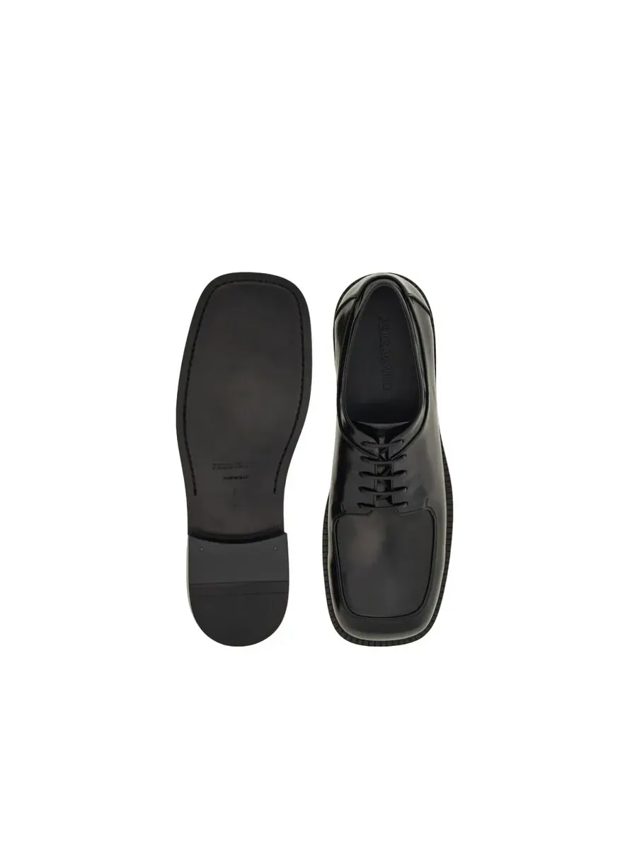 Кожаные дерби Ferragamo Dinamic с шнуровкой — изображение 3 из 4, черный