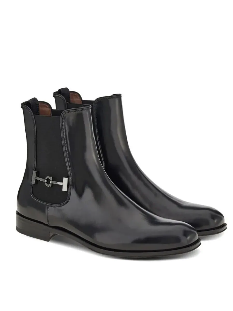 Мужские черные челси с пряжкой Ferragamo — изображение 2 из 3, черный