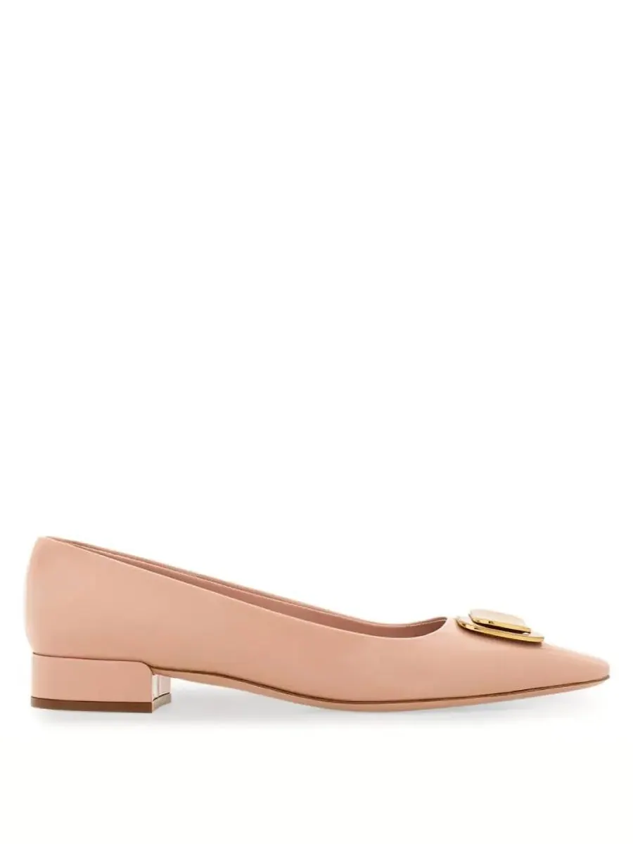 Лакированные туфли-лодочки Ferragamo New Vara с пряжкой — изображение 1 из 4, розовый