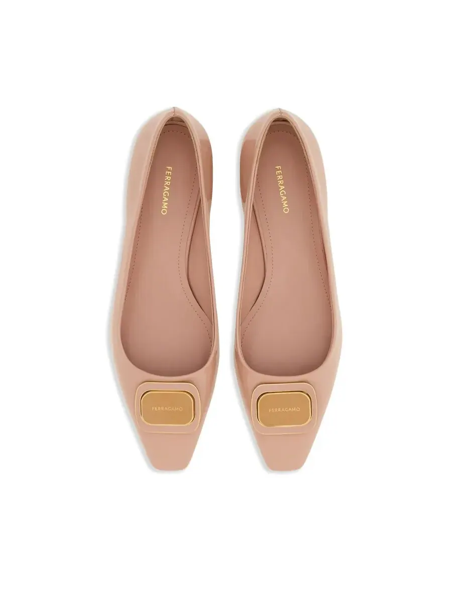 Лакированные туфли-лодочки Ferragamo New Vara с пряжкой — изображение 3 из 4, розовый