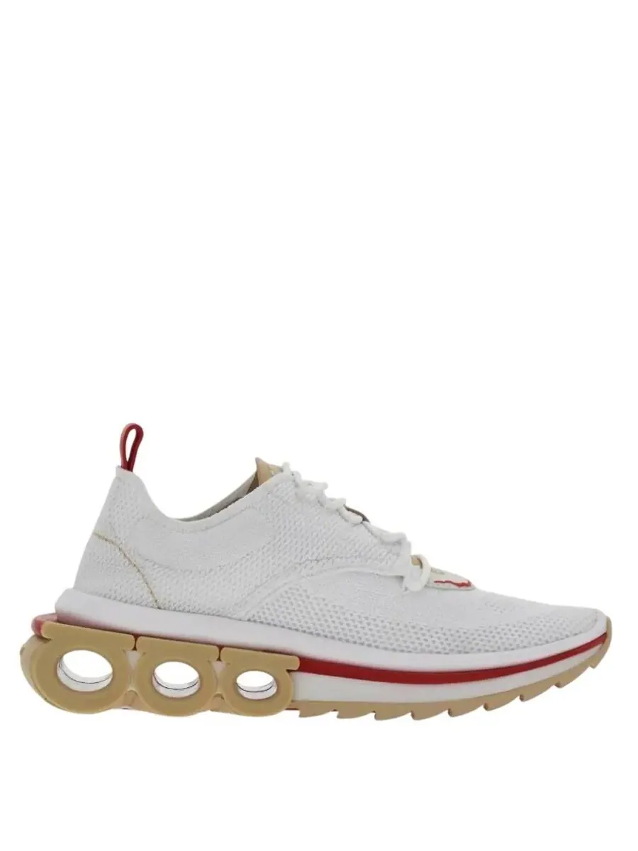 Кроссовки Ferragamo Nima Knit Gancini низкие — изображение 1 из 3, белый