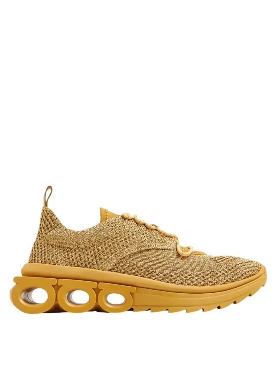 Кроссовки низкие Ferragamo Nima Knit — изображение 1 из 3, светлый желтый