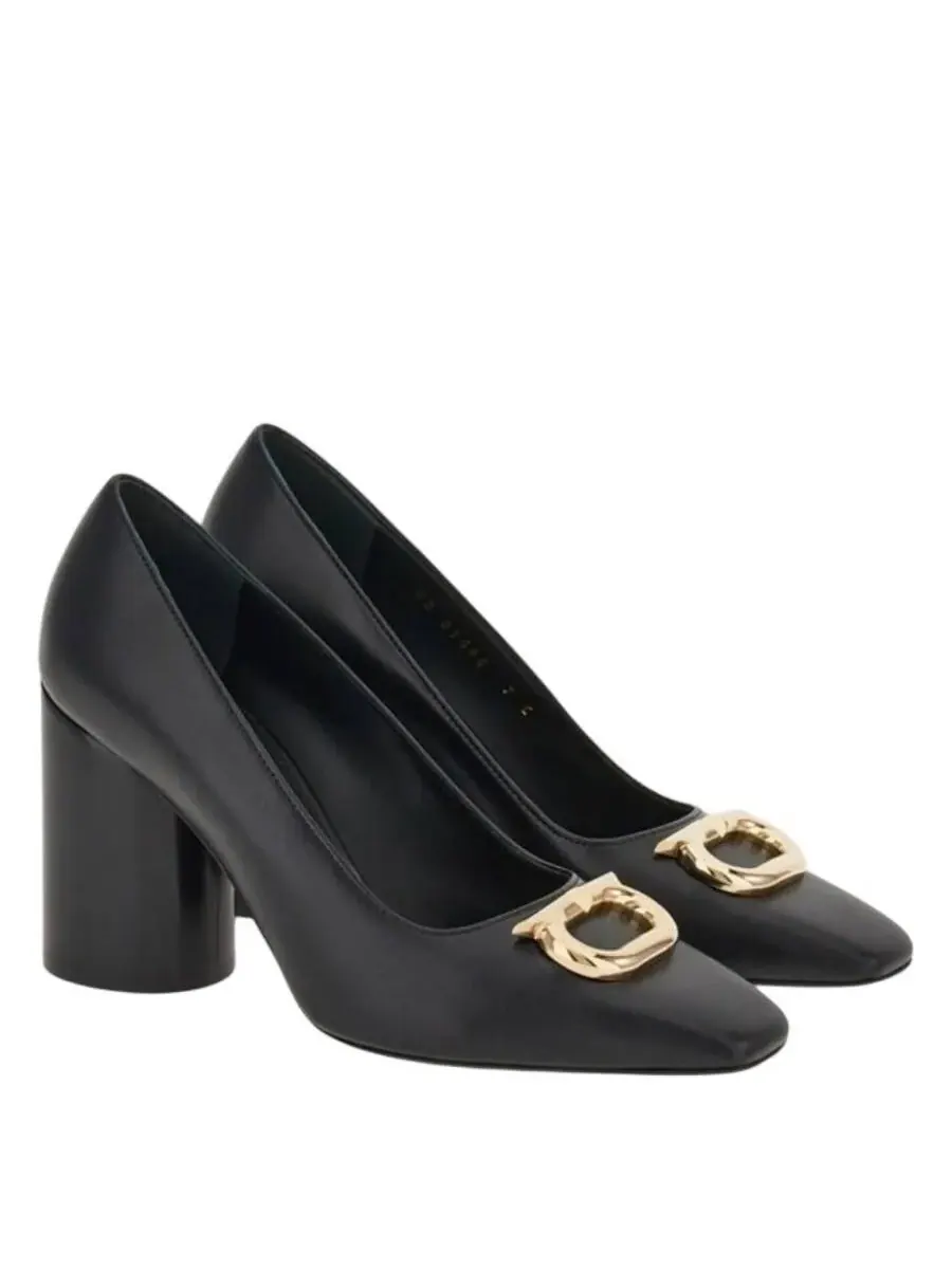 Туфли-лодочки Ferragamo Pania с украшением Gancini со стразами — изображение 2 из 3, черный
