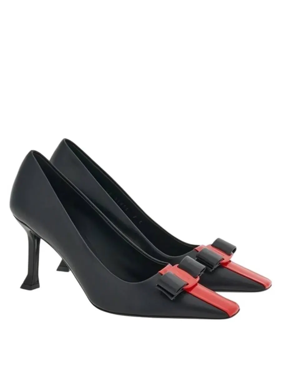 Туфли-лодочки Ferragamo Siwar 85 с бантом Vara — изображение 2 из 3, черный