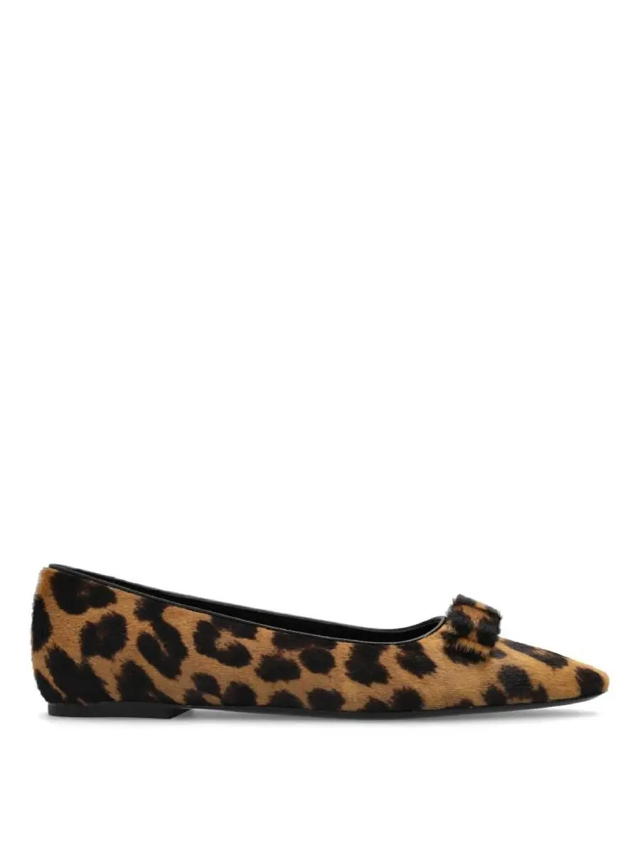 Балетки Ferragamo Siwar с леопардовым принтом и бантом Вара