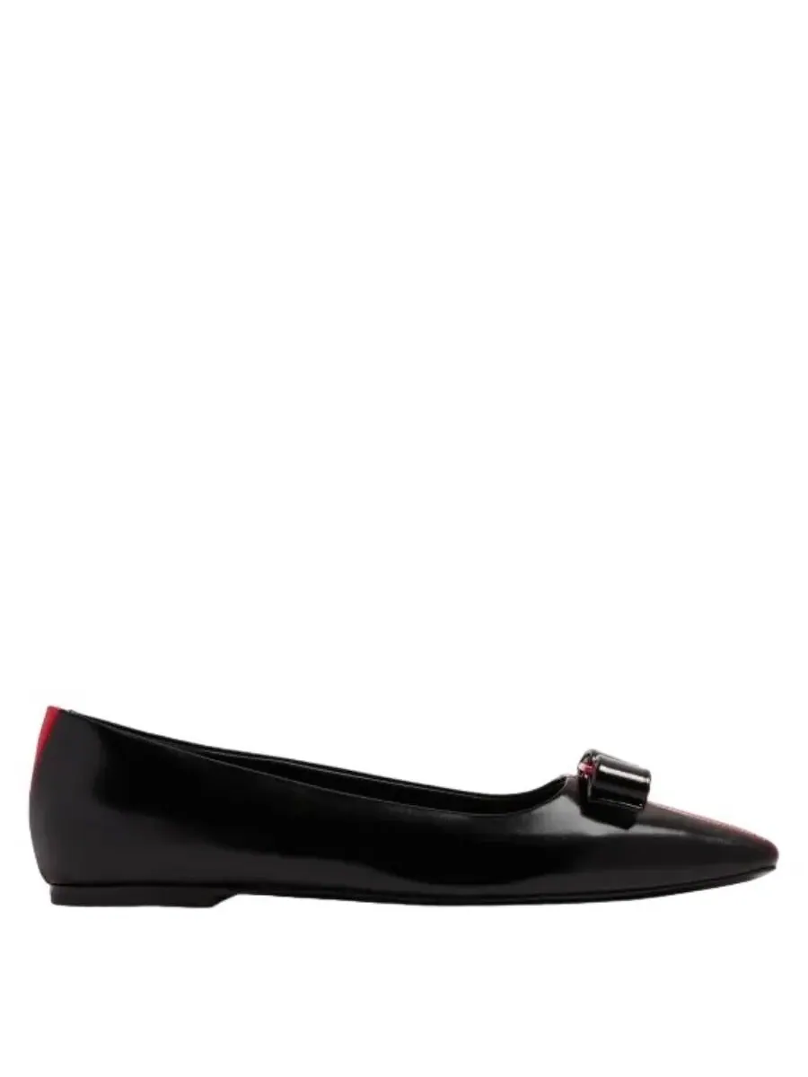 Балетки Ferragamo Vara с кожаным бантом — изображение 1 из 3, черный