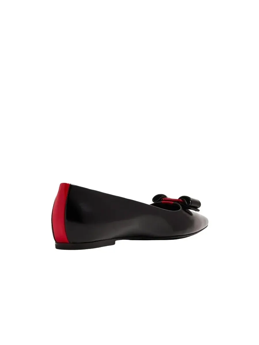 Балетки Ferragamo Vara с кожаным бантом — изображение 3 из 3, черный