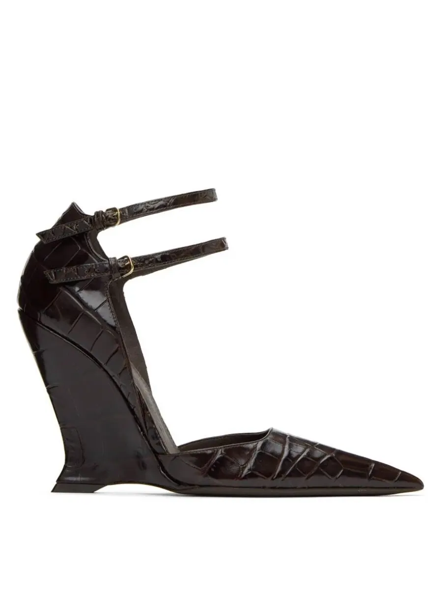 Туфли-лодочки Ferragamo Vidya с контурным каблуком — изображение 1 из 3, коричневый