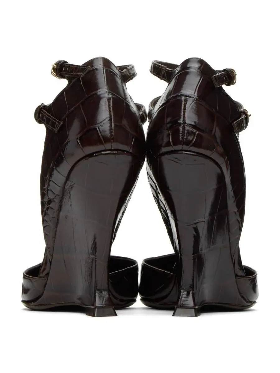 Туфли-лодочки Ferragamo Vidya с контурным каблуком — изображение 3 из 3, коричневый