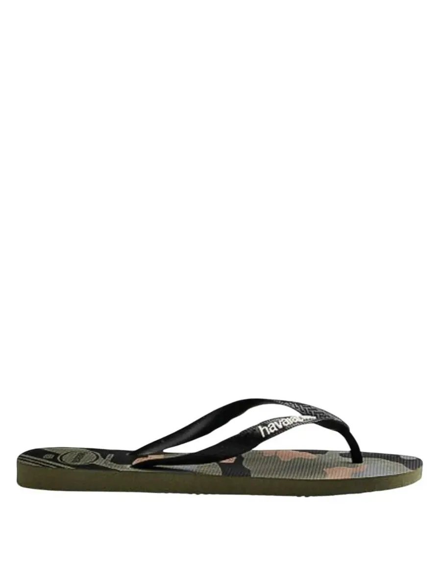 Вьетнамки Havaianas Top Camo с открытым носком — зеленый