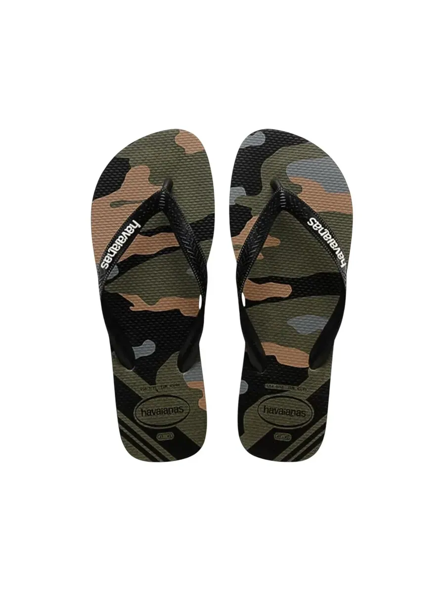Вьетнамки Havaianas Top Camo с открытым носком — изображение 3 из 3, зеленый