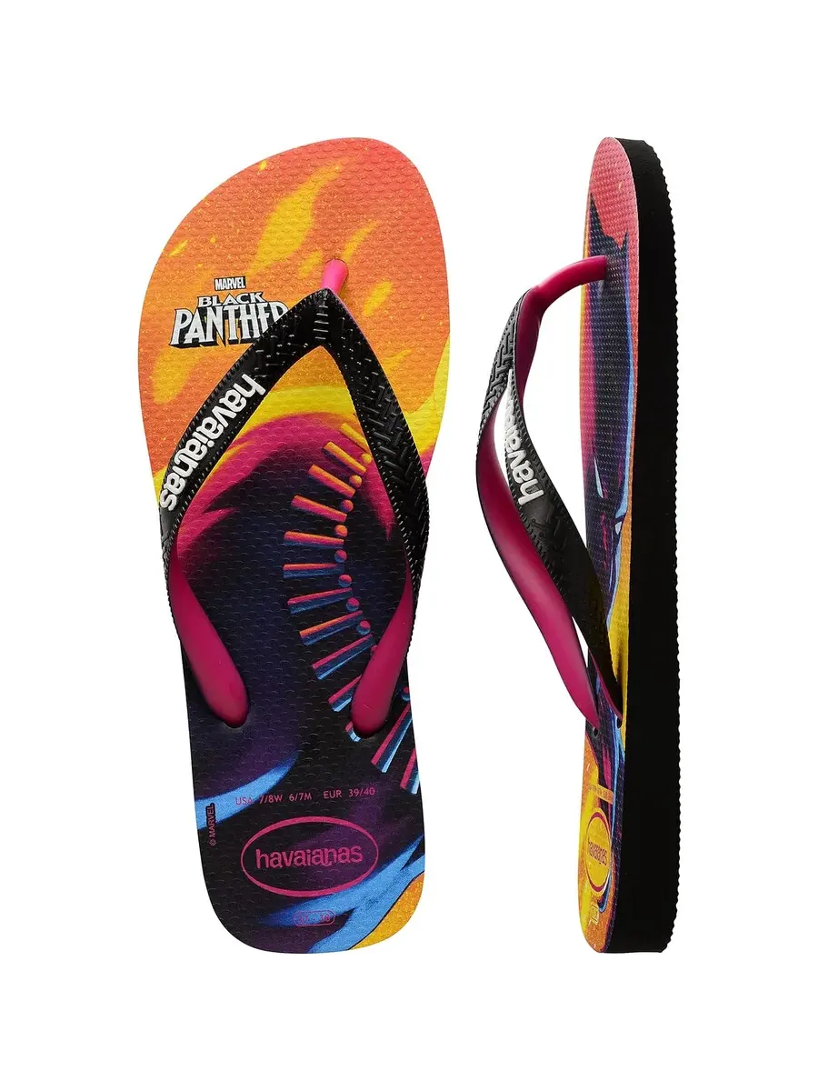 Вьетнамки Havaianas Top Marvel, черный/розовый — изображение 3 из 5