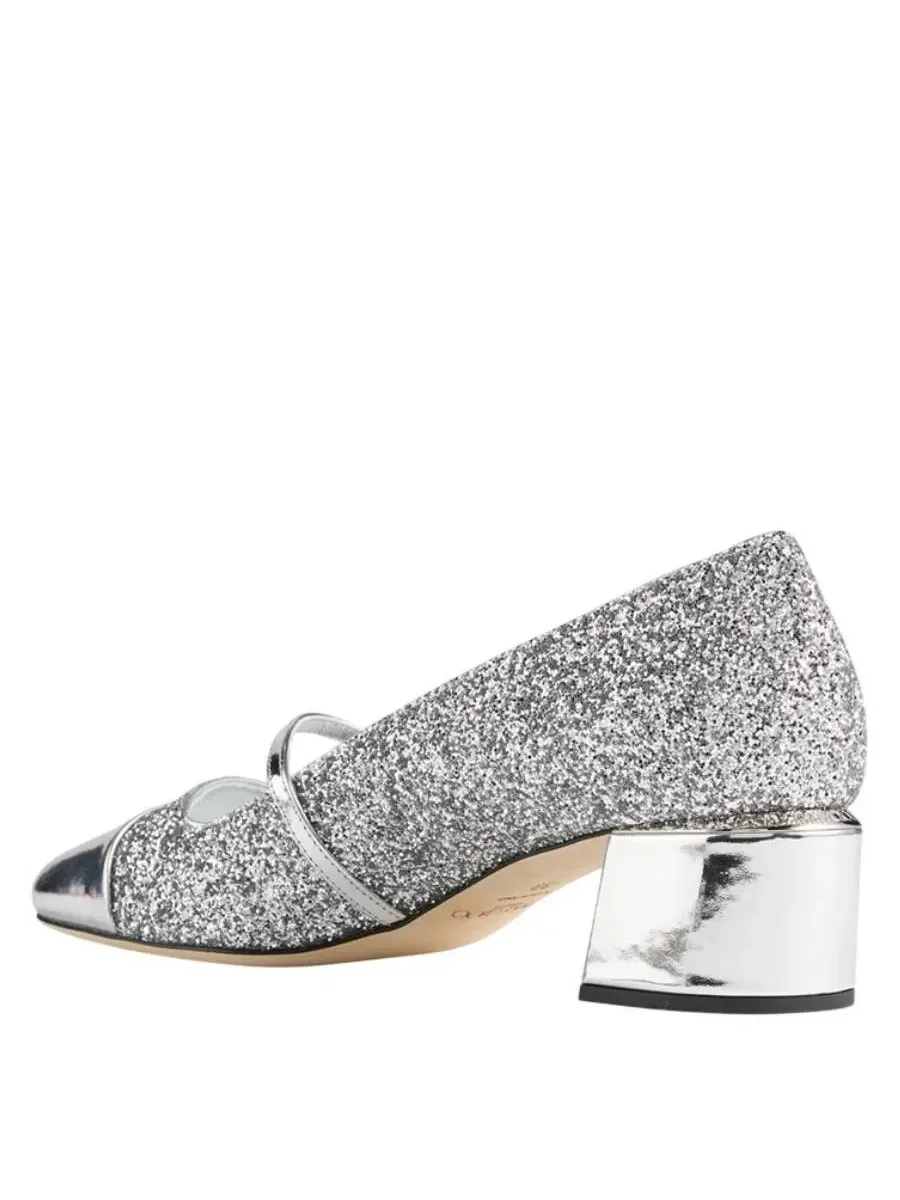 Туфли-лодочки Jimmy Choo Elisa 45 с блестками, брендовый размер 36 (американский размер 6) — изображение 3 из 3, серебряный