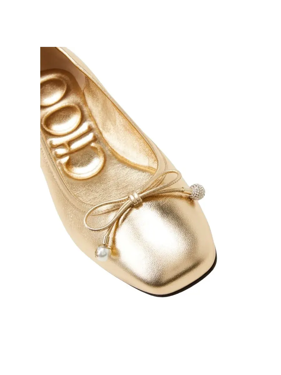 Балетки Jimmy Choo Elme из кожи наппа — изображение 3 из 3, золото