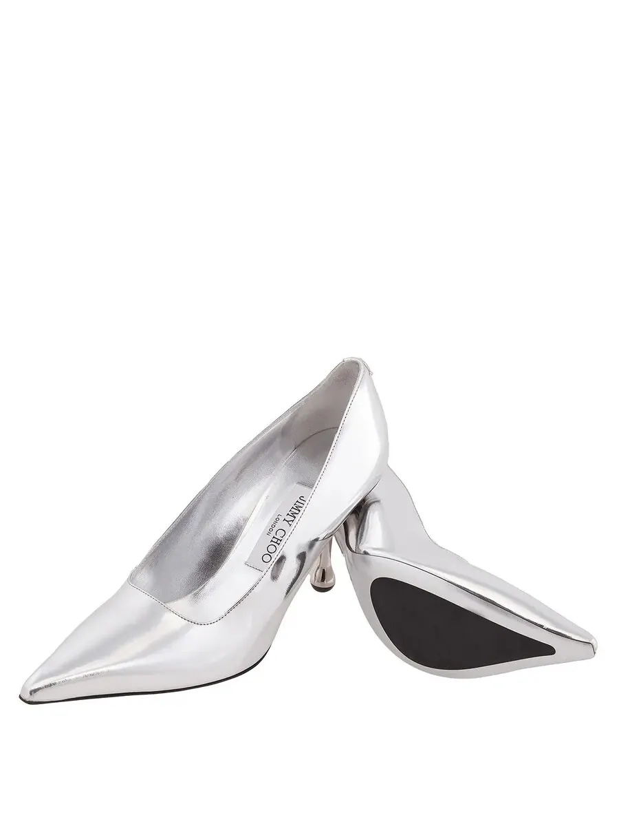 Туфли Jimmy Choo Ixia 80 с зеркальной отделкой — изображение 2 из 4, серебряный