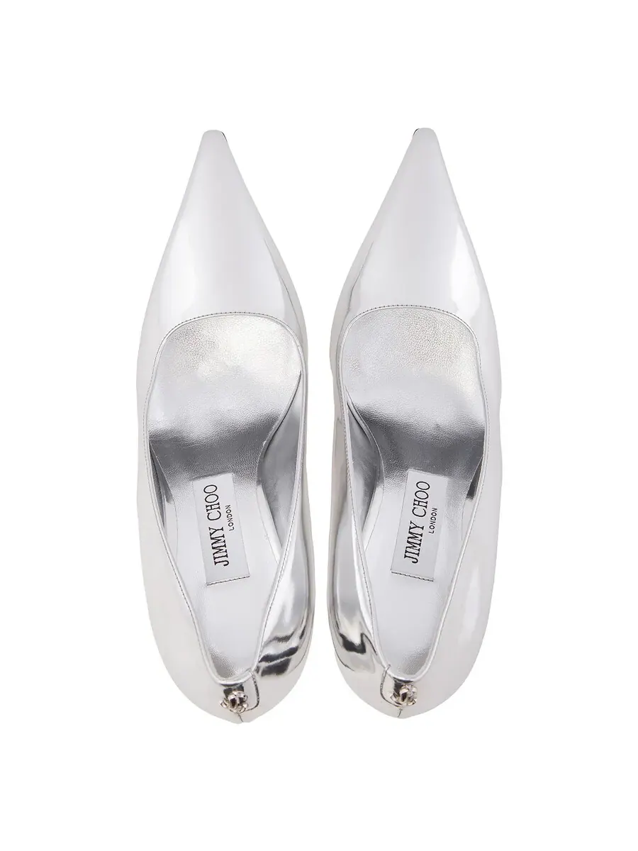 Туфли Jimmy Choo Ixia 80 с зеркальной отделкой — изображение 3 из 4, серебряный