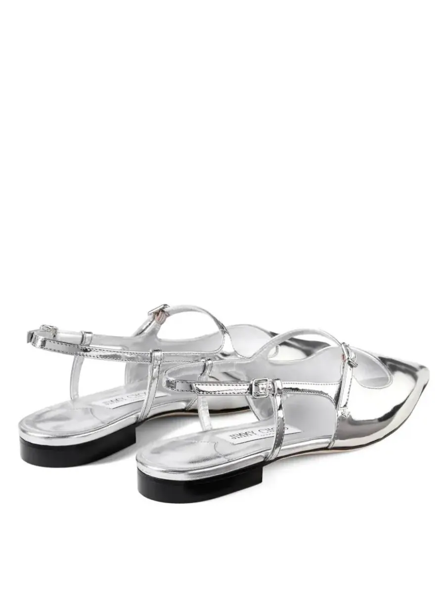Балетки Jimmy Choo Silver Didi из кожи — изображение 3 из 3, серебряный