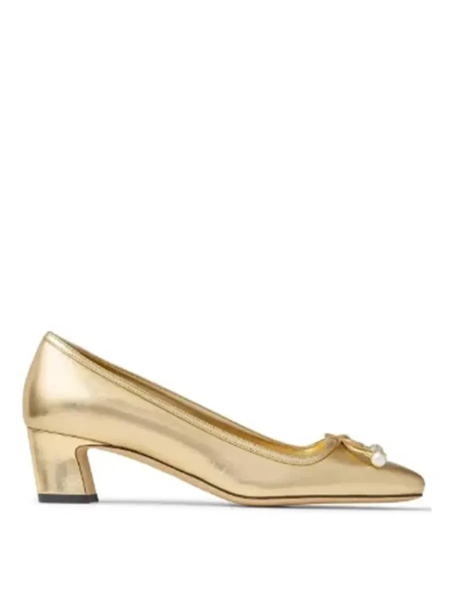 Женские туфли Jimmy Choo Elme 45 из кожи наппа цвета латте — золотистый