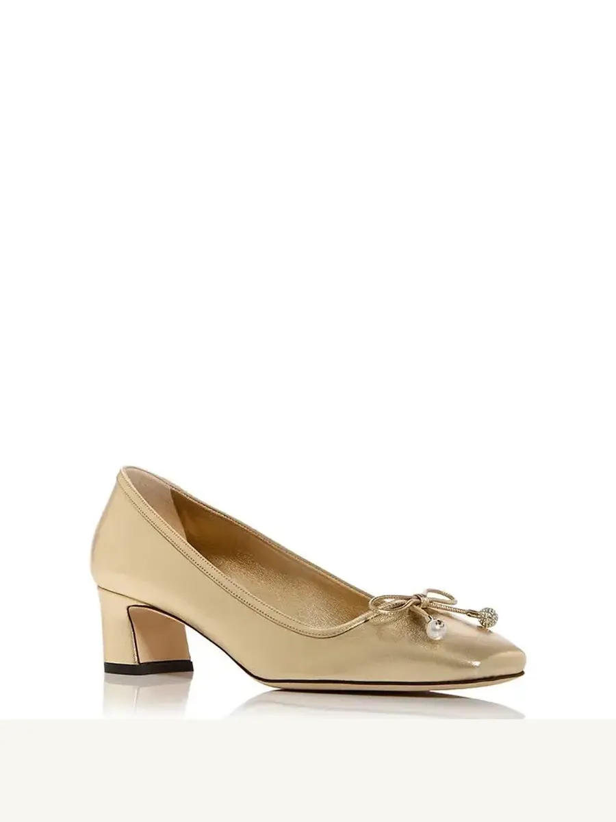 Женские туфли Jimmy Choo Elme 45 из кожи наппа цвета латте — изображение 2 из 3, золото