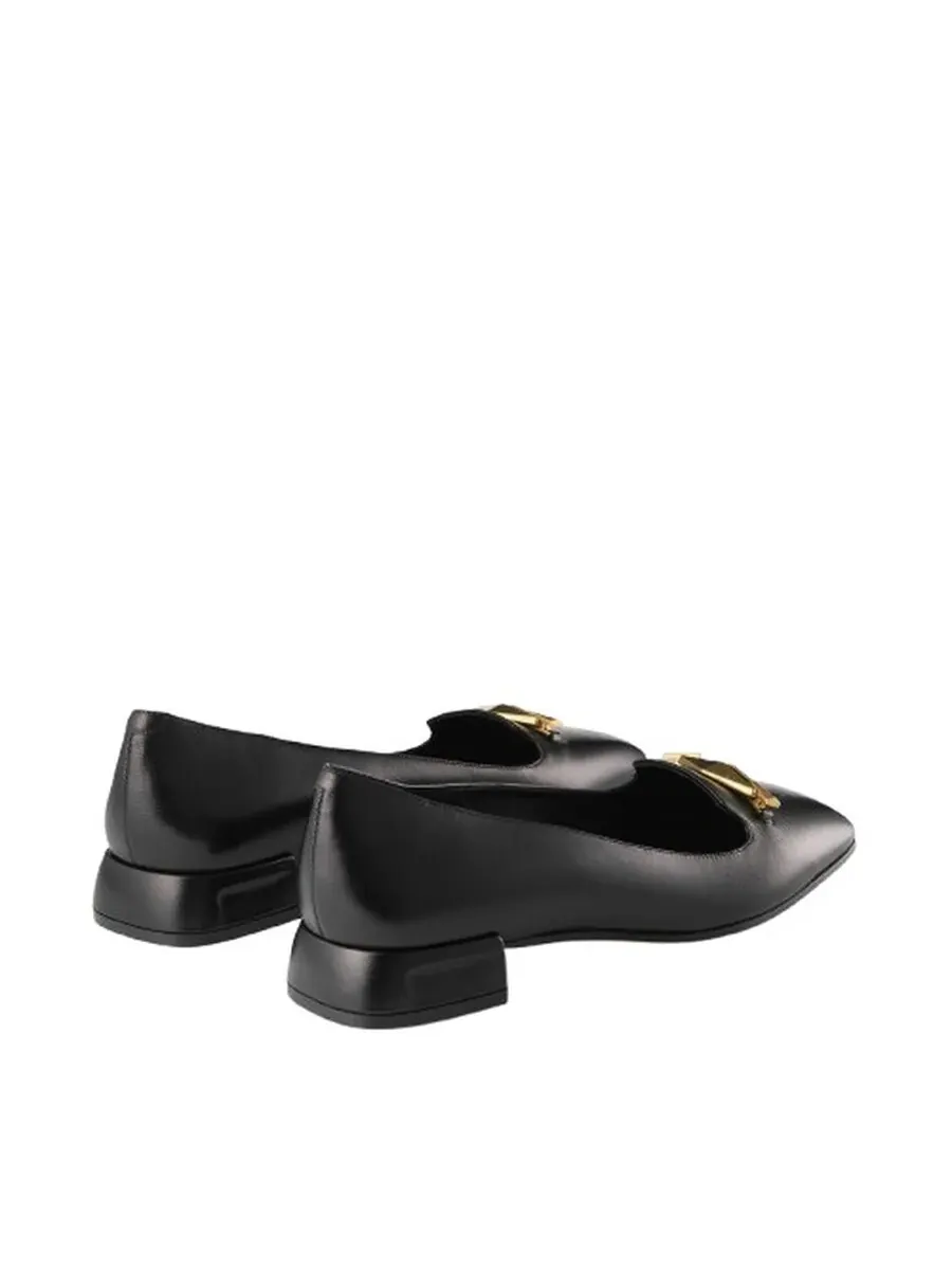Женские балетки из кожи Ravi от Jimmy Choo, черный/золотой — изображение 3 из 3, черный/золотистый