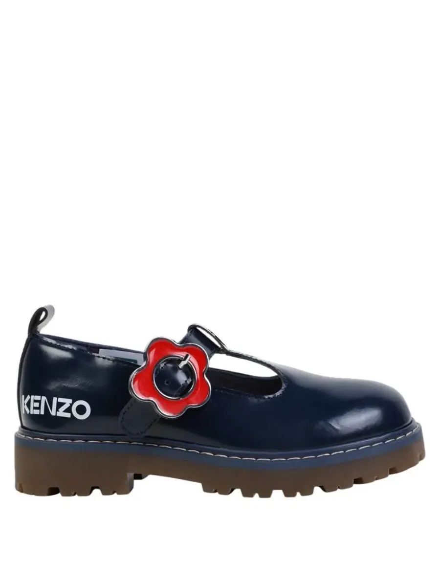 Детские кожаные туфли Mary-Janes с пряжкой Kenzo
