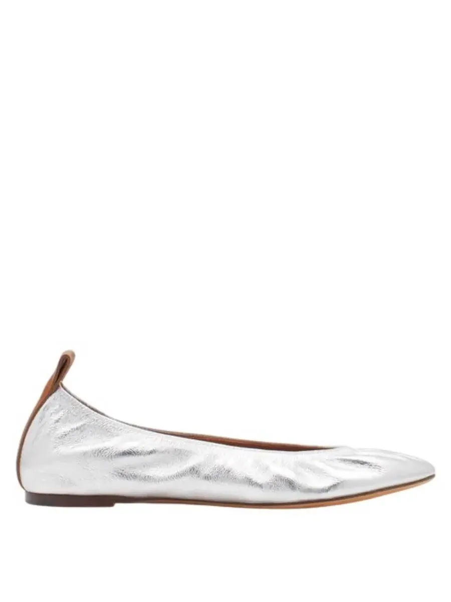 Балетки Lanvin из металлической кожи — изображение 1 из 4, серебряный