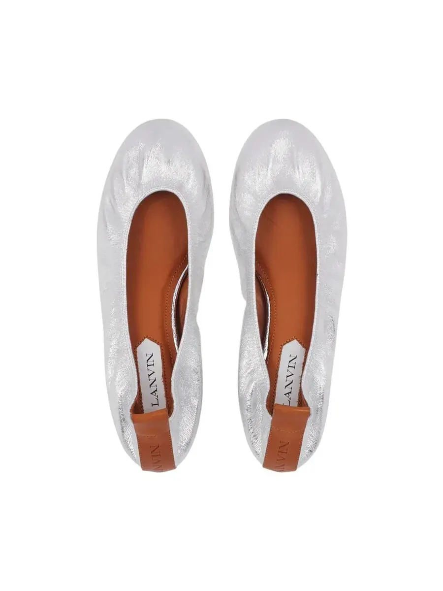 Балетки Lanvin из металлической кожи — изображение 3 из 4, серебряный
