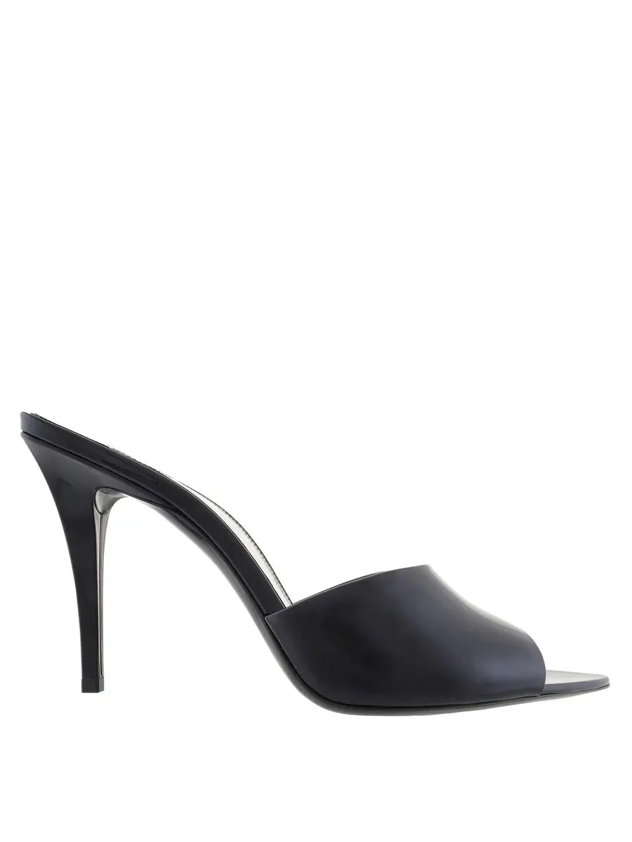 Лаковые сандалии-слиперы Saint Laurent Romy — черный