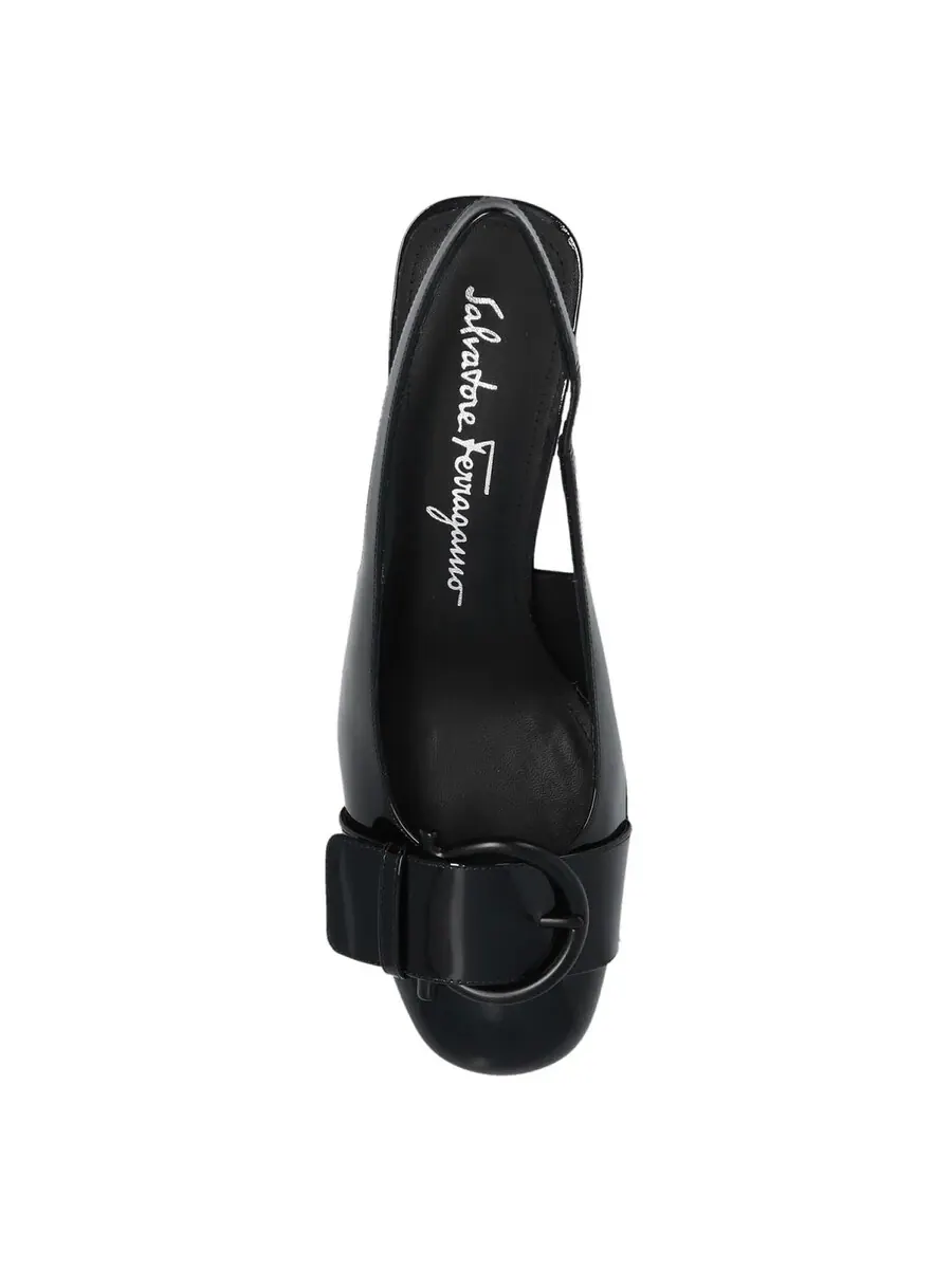 Женские туфли Ferragamo Briget 55 Gancini с открытой пяткой — изображение 4 из 4, черный