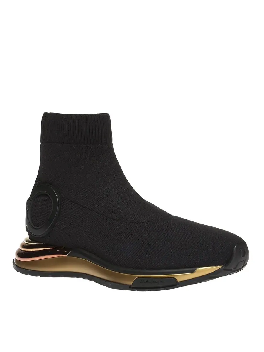 Женские носочные кроссовки Ferragamo с элементом Gancini — изображение 4 из 4, черный