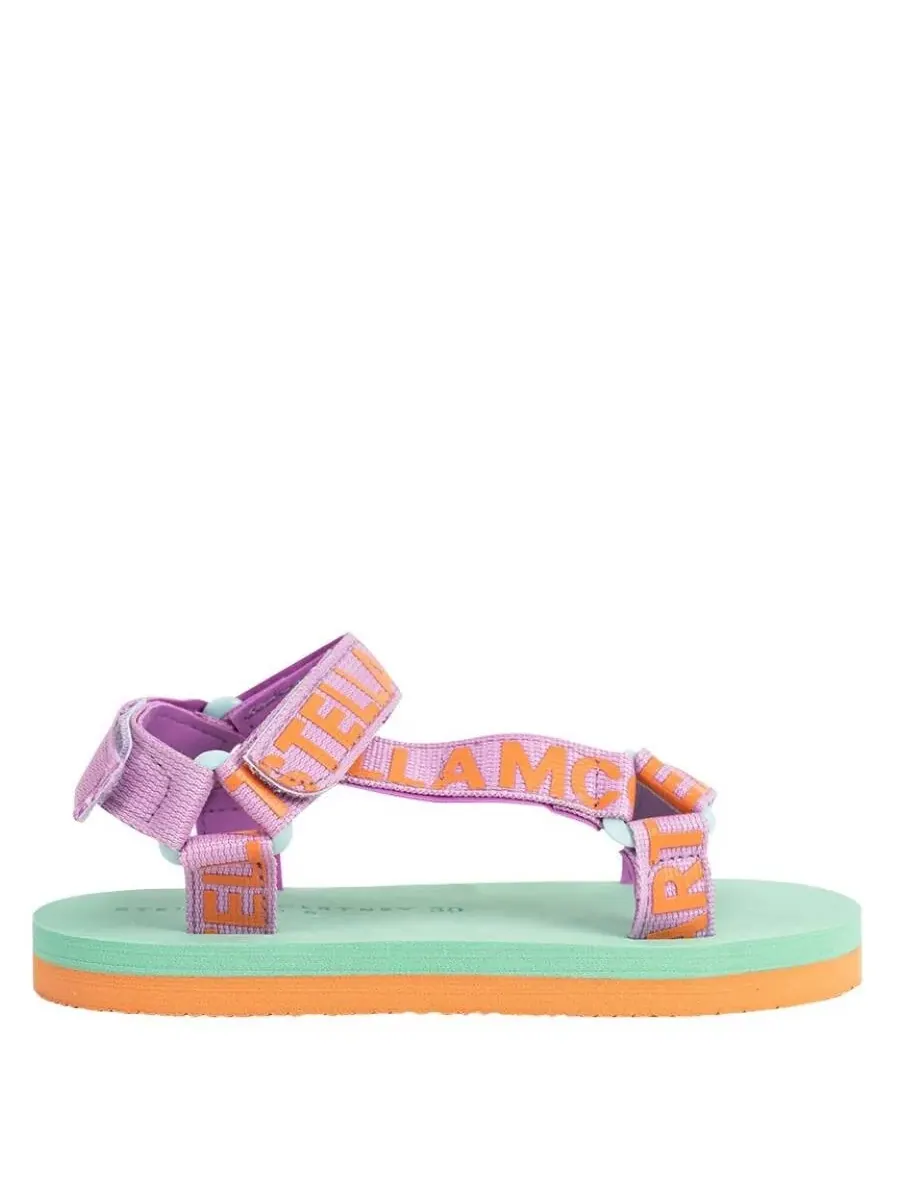 Сандалии Stella McCartney Kids с логотипом на ленте, сиреневый — фиолетовый