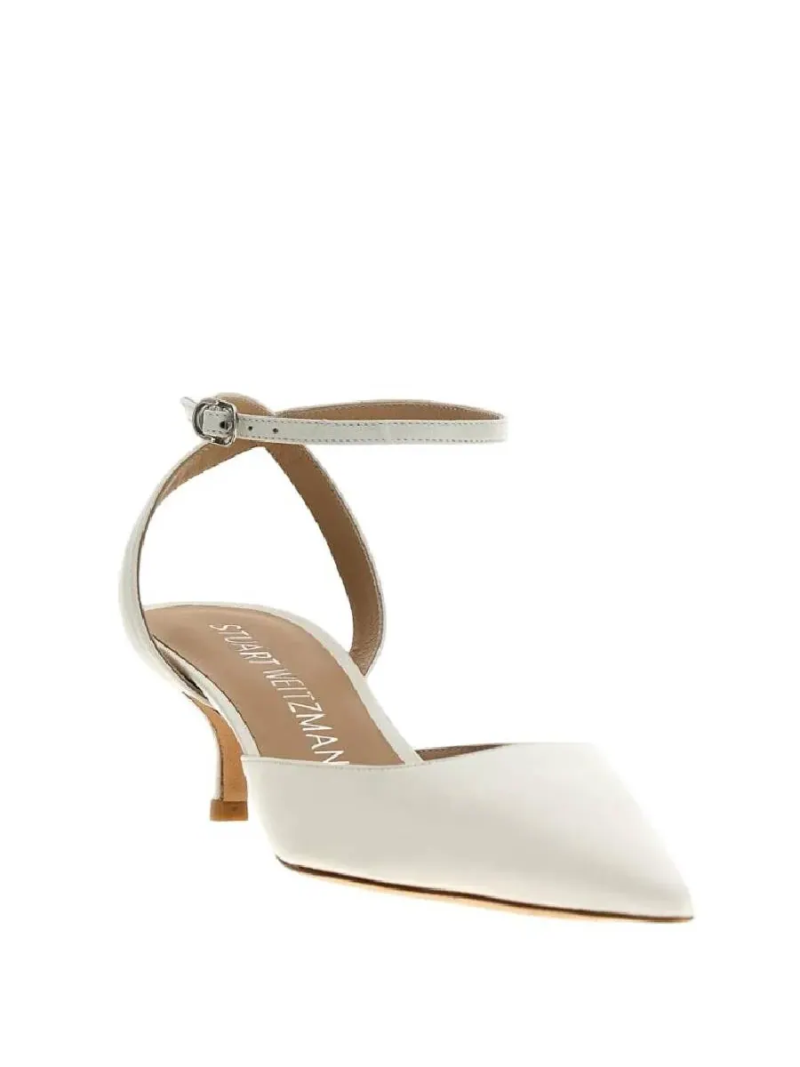Кожаные туфли Stuart Weitzman Barelythere 50 — изображение 2 из 4, белый