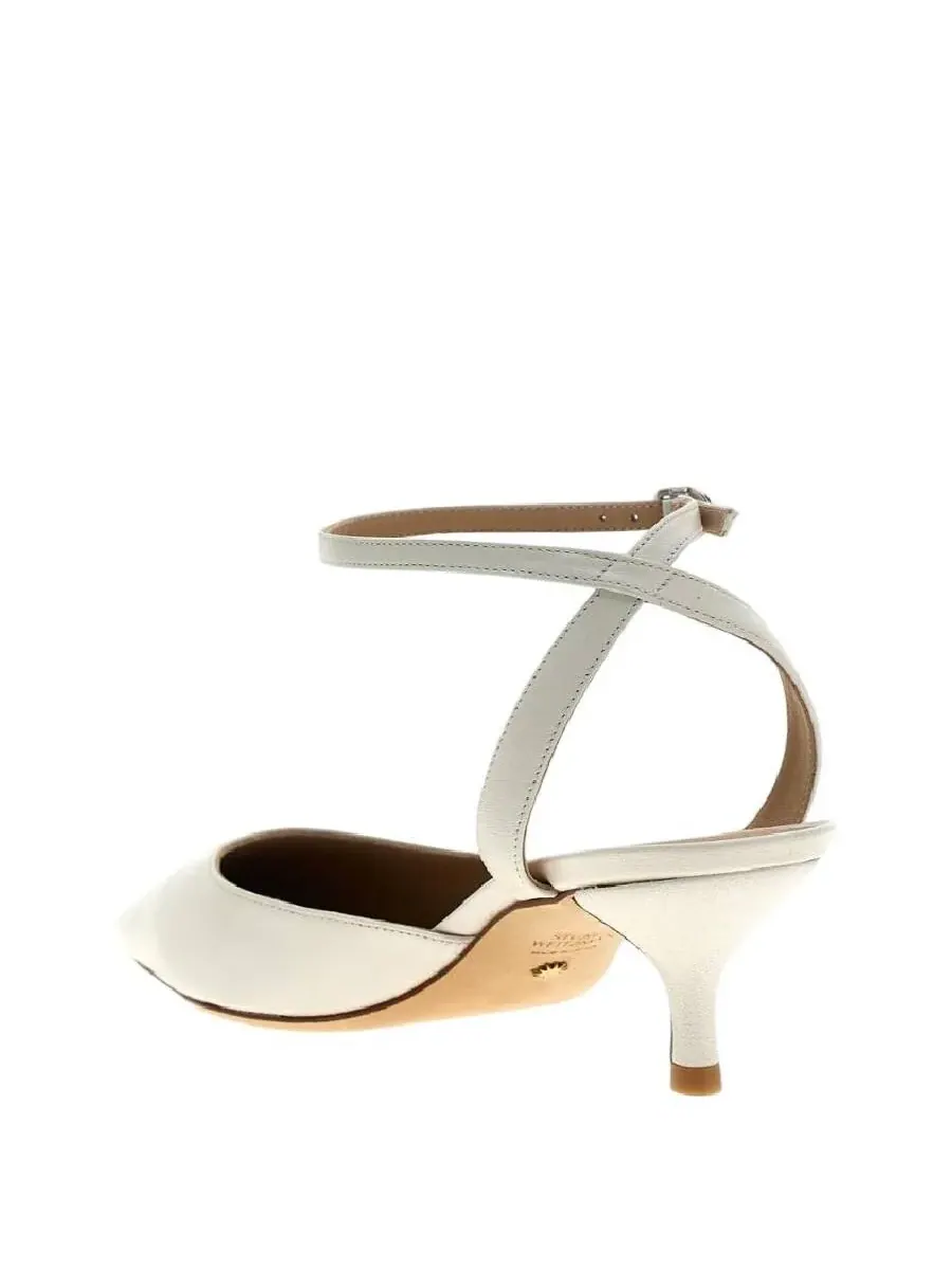 Кожаные туфли Stuart Weitzman Barelythere 50 — изображение 4 из 4, белый