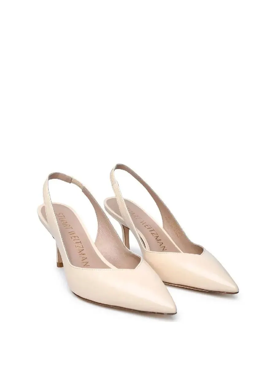 Туфли Stuart Weitzman Eva 75 на ремешке с открытой пяткой — изображение 2 из 4, белый