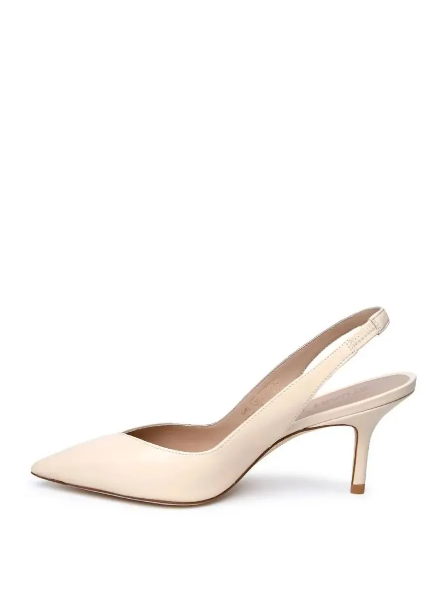 Туфли Stuart Weitzman Eva 75 на ремешке с открытой пяткой — изображение 3 из 4, белый