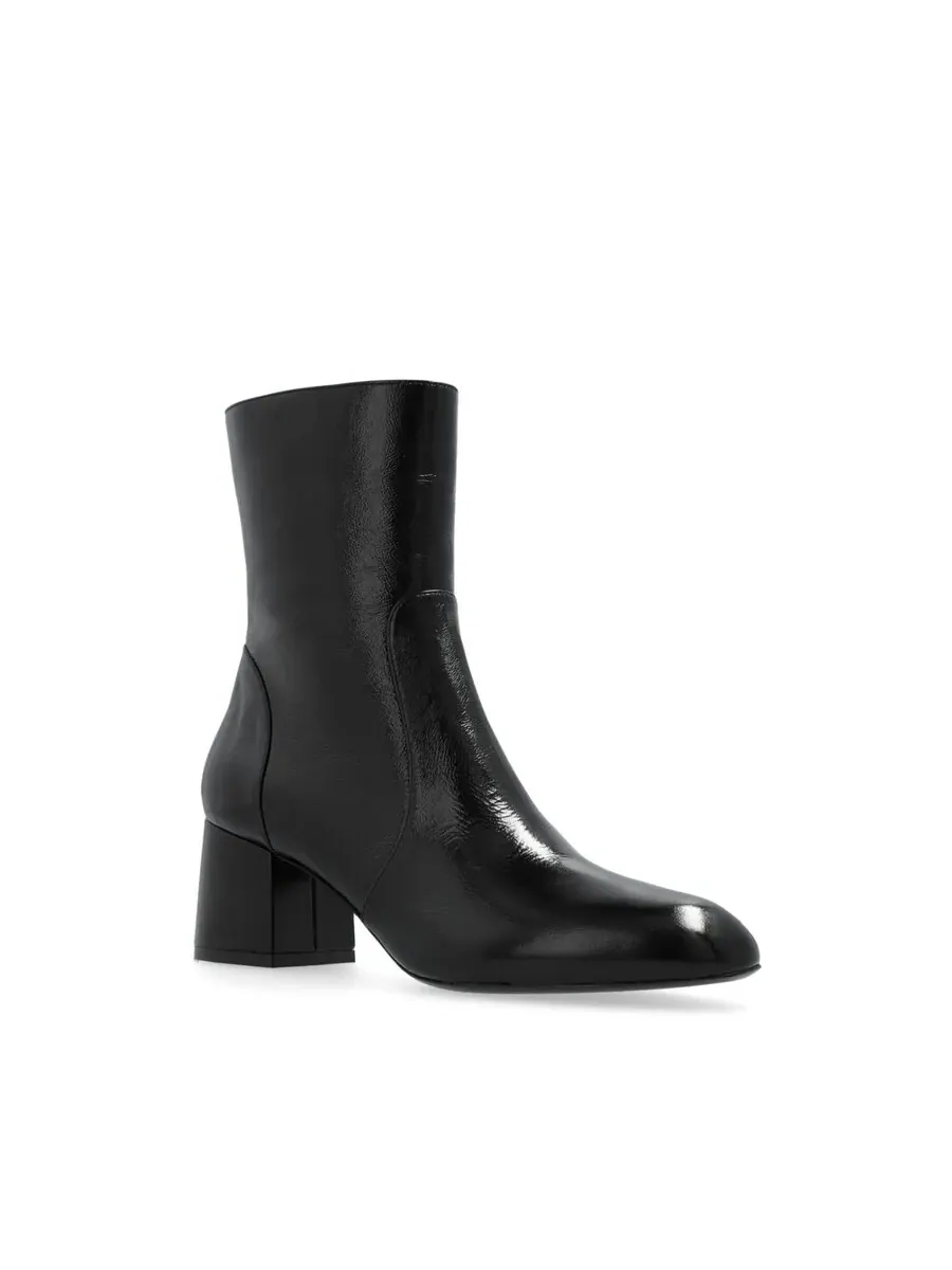 Кожаные ботинки Stuart Weitzman Flareblock — изображение 2 из 4, черный
