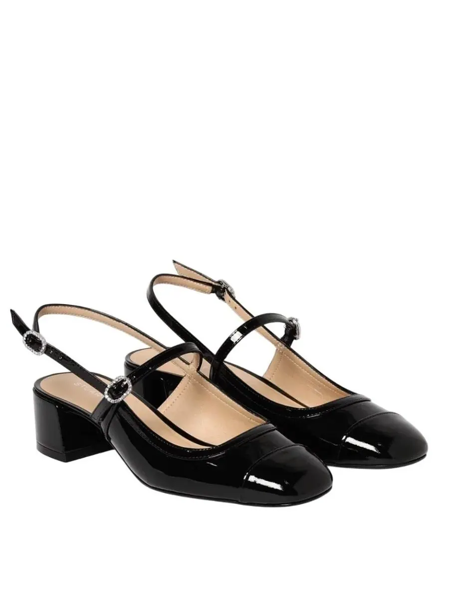 Кожаные туфли Mary Janes Stuart Weitzman Maeve — изображение 2 из 3, черный