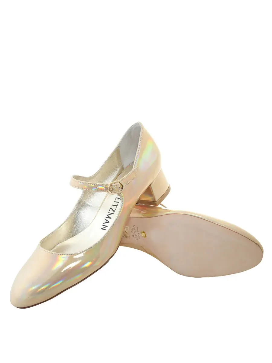 Туфли-лодочки Stuart Weitzman Vivienne 35 Mary Jane — изображение 2 из 4, платиновый
