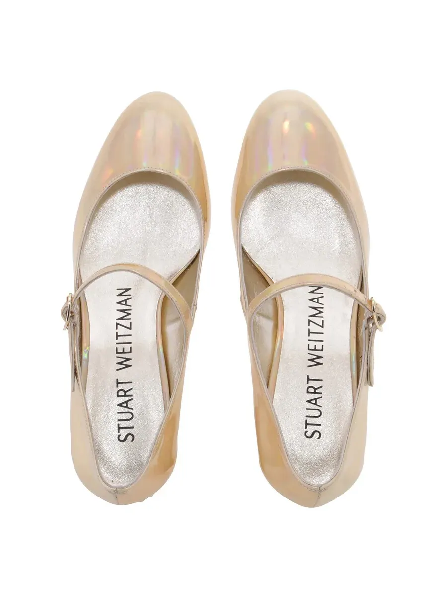 Туфли-лодочки Stuart Weitzman Vivienne 35 Mary Jane — изображение 3 из 4, платиновый