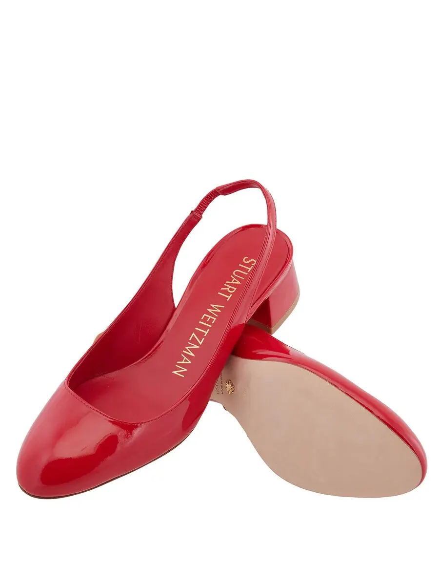 Туфли-лодочки Stuart Weitzman Vivienne 35 с ремешком на пятке — изображение 2 из 4, красный