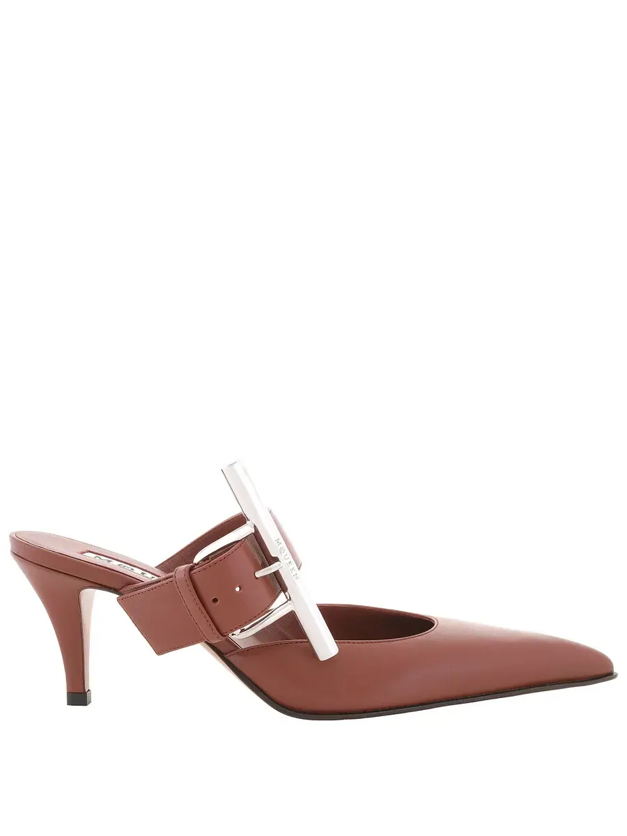 Кожаные мюли Alexander Mcqueen Ladies Rouge Fonce 70 мм Francisco — изображение 1 из 4, красный
