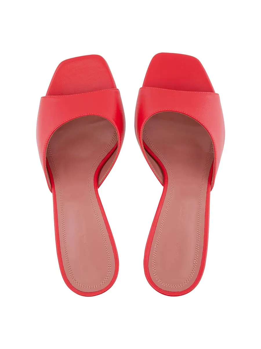 Сандалии Amina Muaddi Nappa Red Lupita 70 — изображение 3 из 4, красный