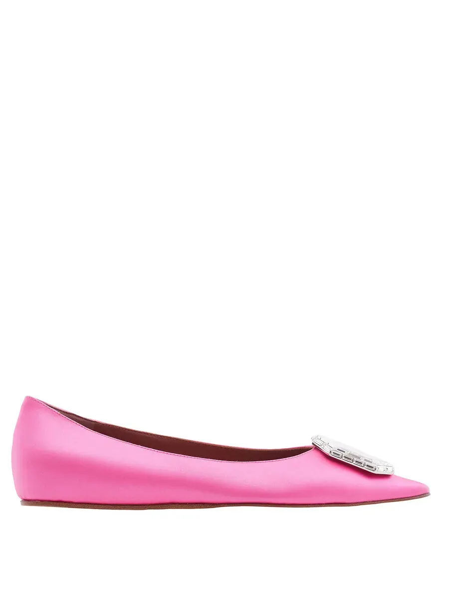 Балетки Amina Muaddi Pink Satin Camelia