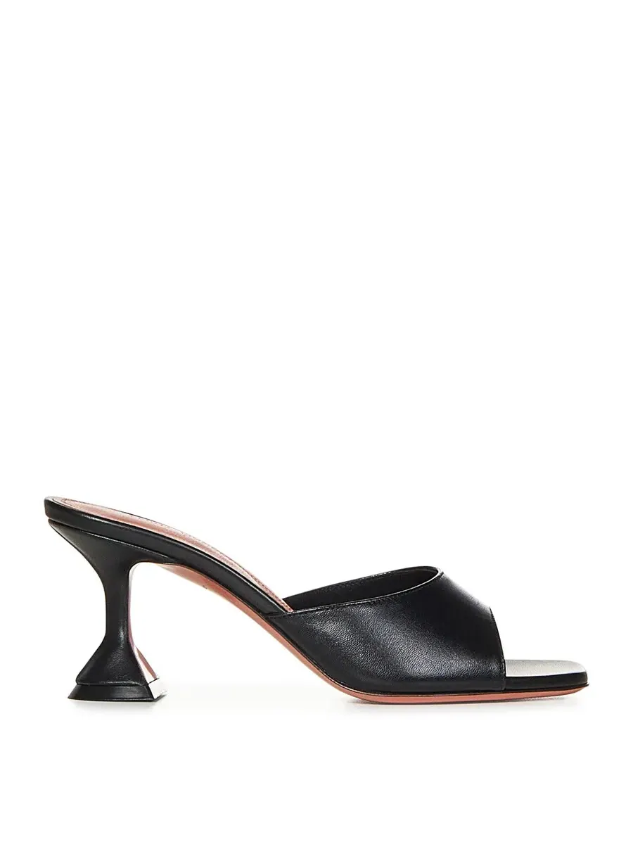 Туфли-сланцы Amina Muaddi Womens Lupita на каблуке 70 — изображение 1 из 3, черный